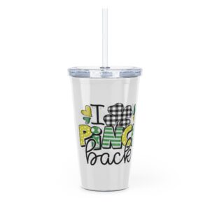 White 11 ounce mug, featuring the phrase ‘I Pinch Back’ with a shamrock in black, green, and gold