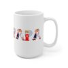 White 15 ounce mug with text ‘Papa’ in colourful Christmas themed lettering